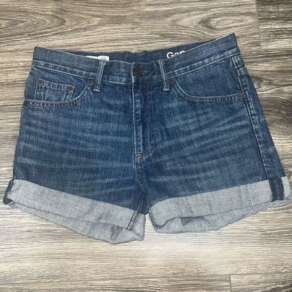 Gap Cuffed Blue Jean Shorts 24R - Picture 1 of 4